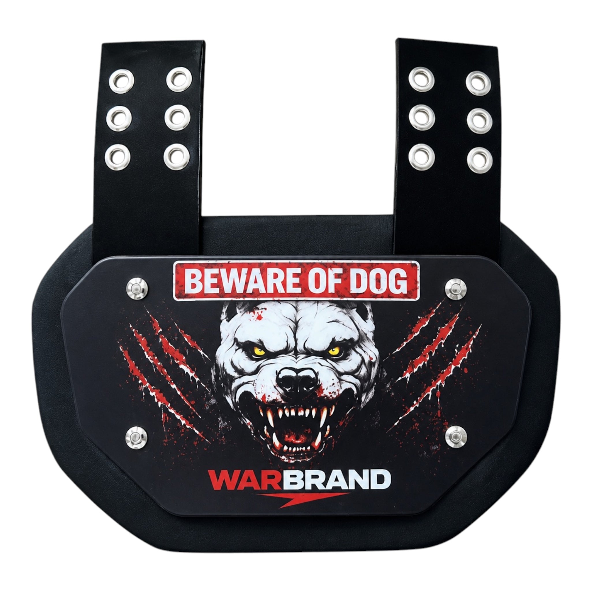 Warbrand Football Backplate – Beware Of Dog